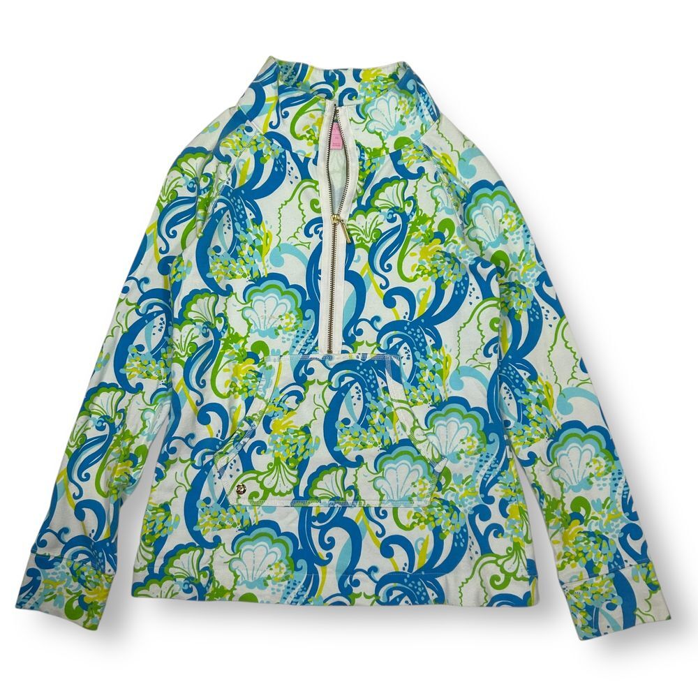 Lilly Pulitzer Crystal Coast Skipper Popover 1/2 Zip Sweatshirt Womens XS